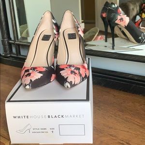 White House black market floral heels